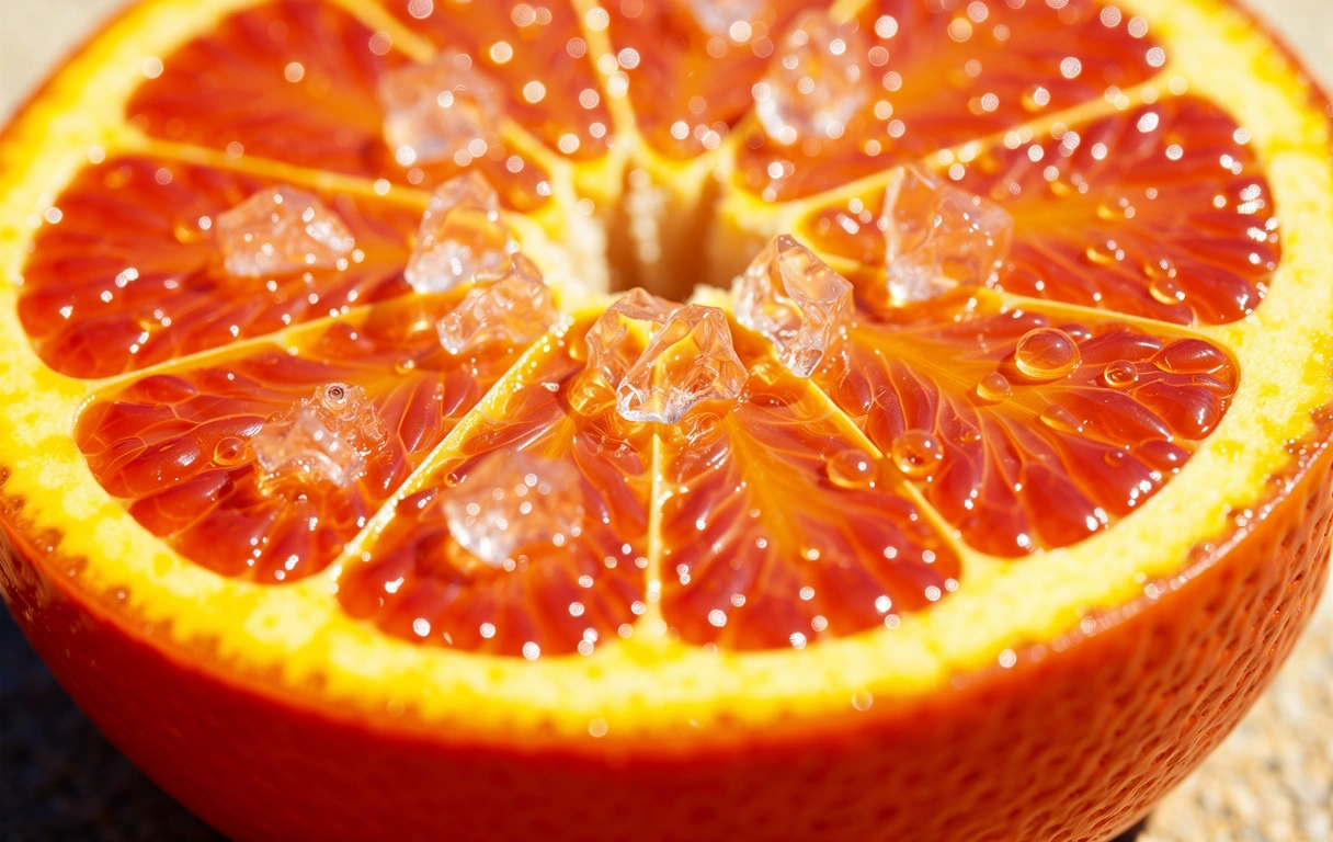 Macro texture of fresh citrus